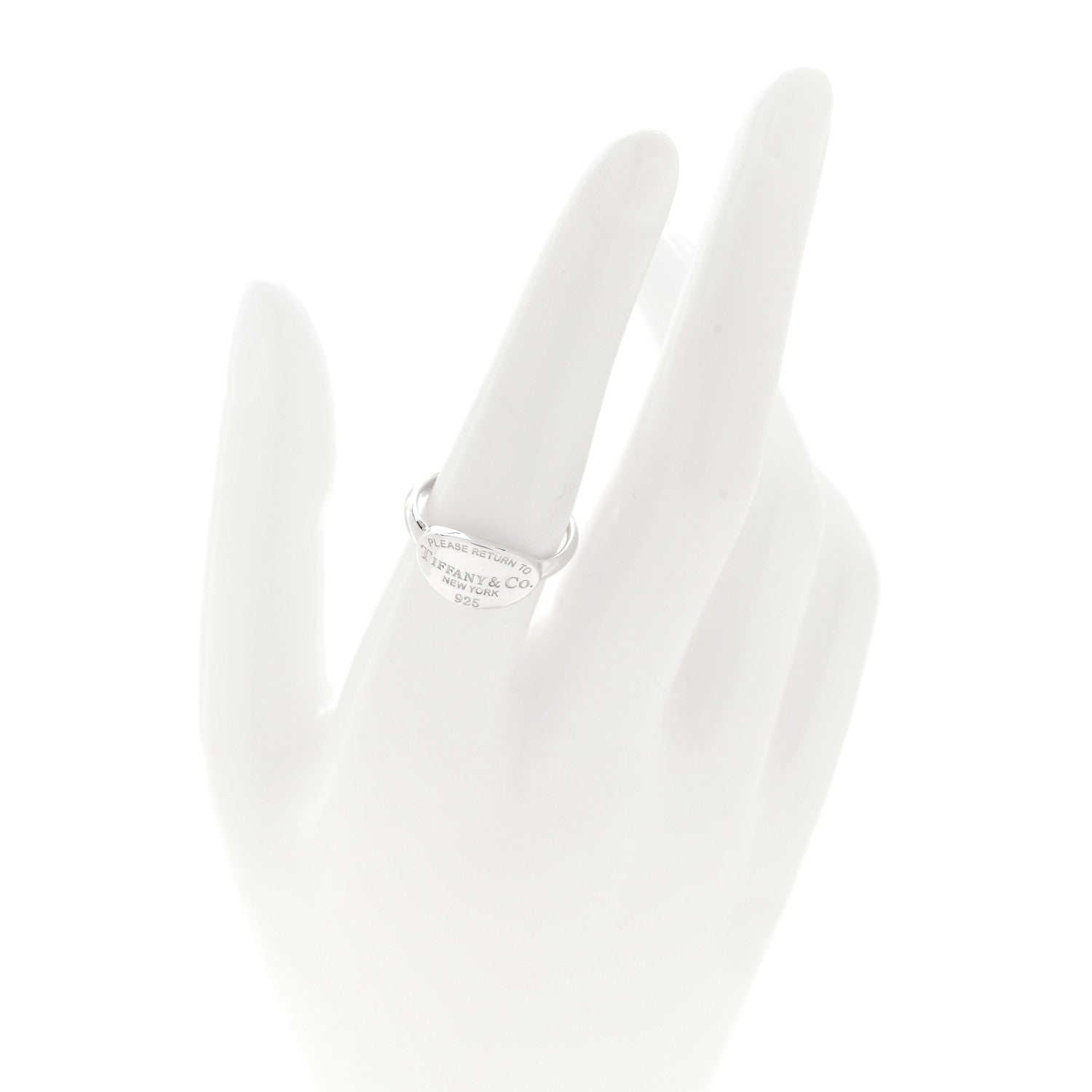 Tiffany Sterling Silver Return to Tiffany Oval Ring 55 7.25 2 of 4