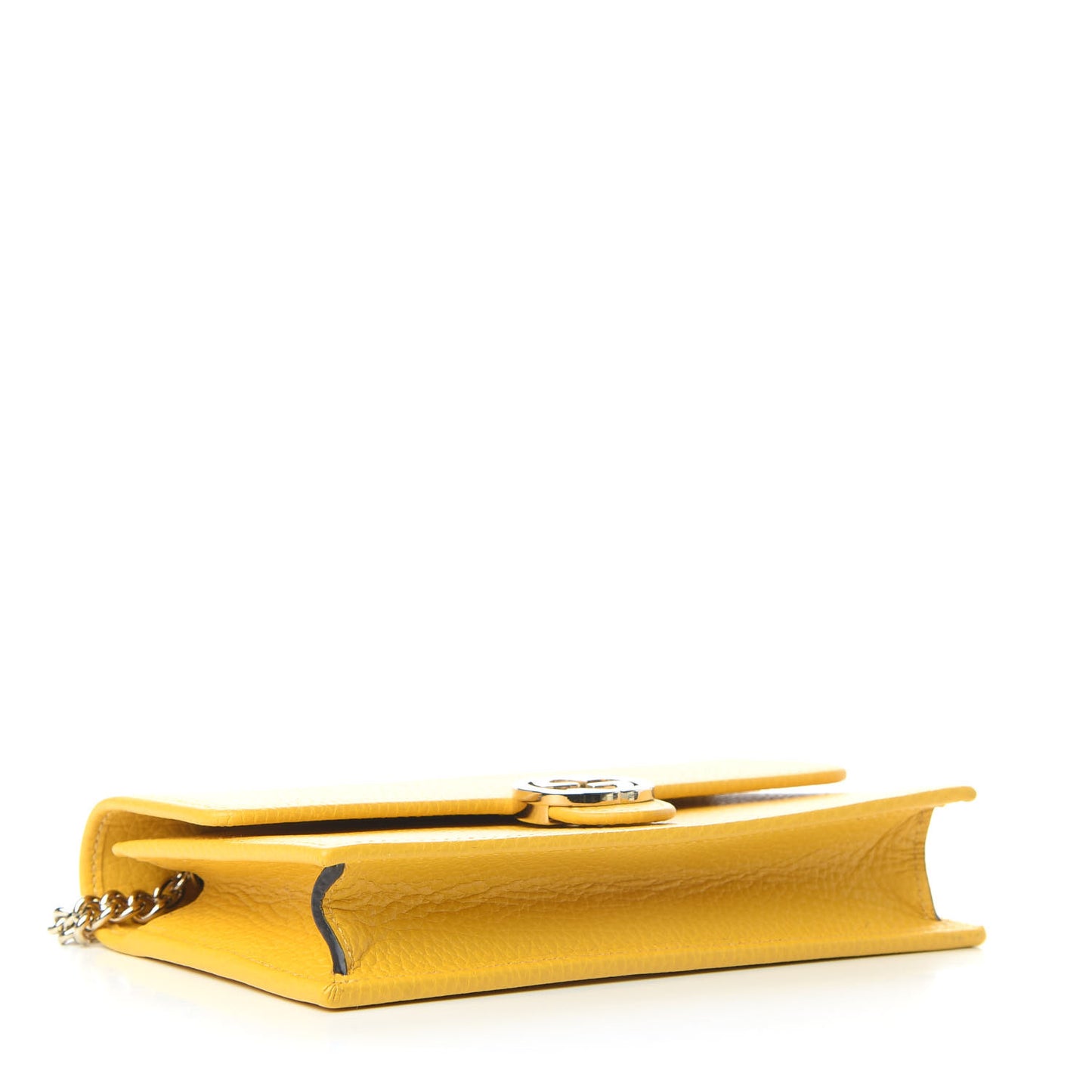Dollar Calfskin Interlocking G Chain Wallet New Buttercup
