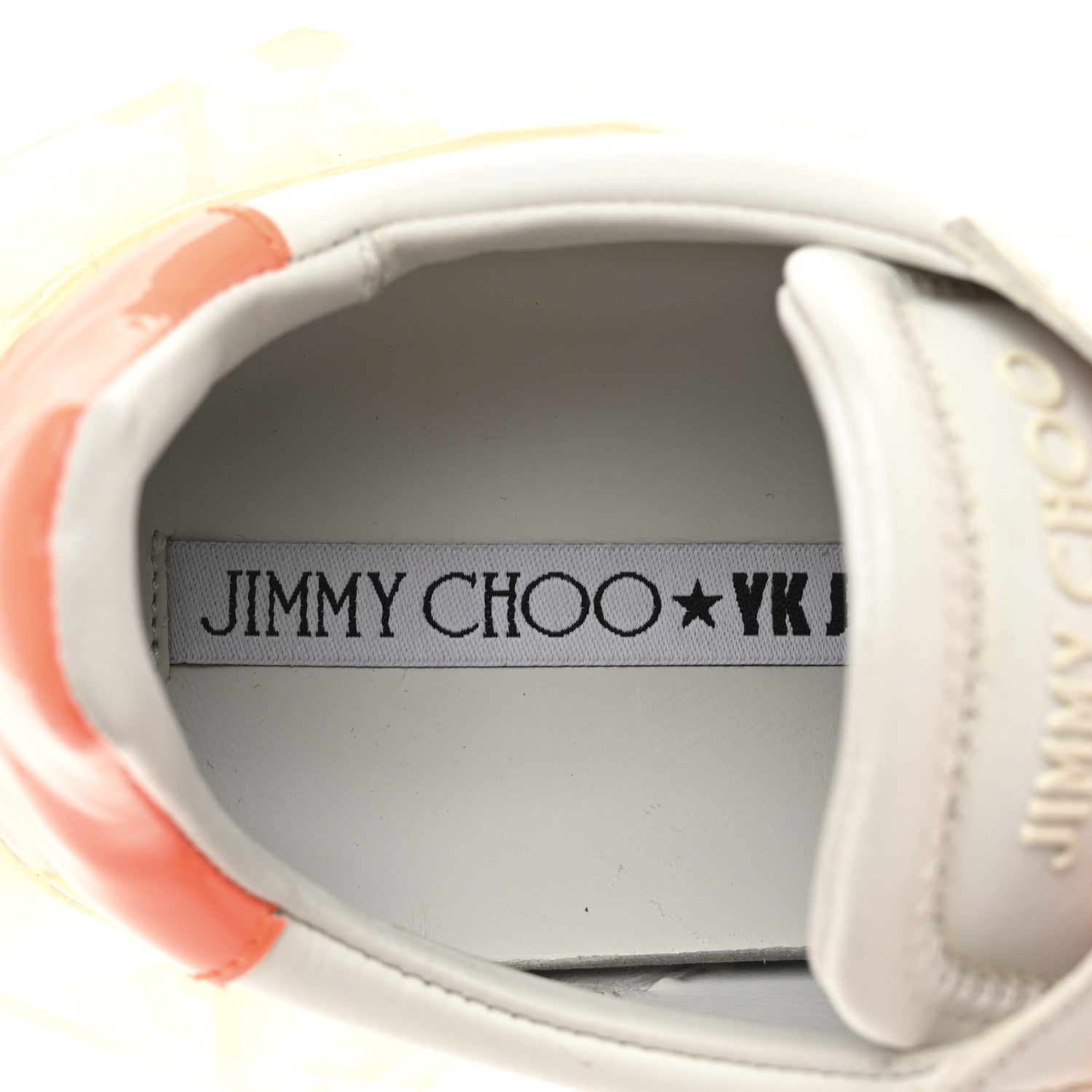 Jimmy Choo X JK JEONG Calfskin Patent Womens Diamond Low Top Sneaker 35 White Orange 7 of 10