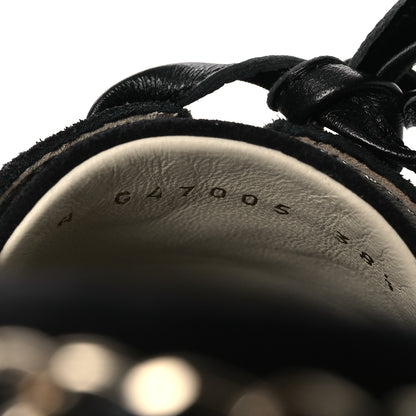 Chanel Suede Calfskin CC Chain Loafers 38.5 Black Light Gray 10 of 11
