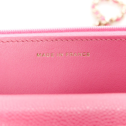 Chanel Caviar Quilted Wallet on Chain WOC Pink 7 of 11