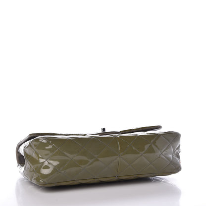 Chanel Patent Quilted Jumbo Single Flap Green 4 of 12