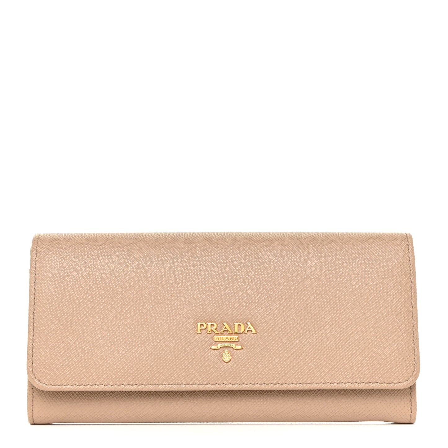 Saffiano Metal Continental Flap Wallet Cammeo