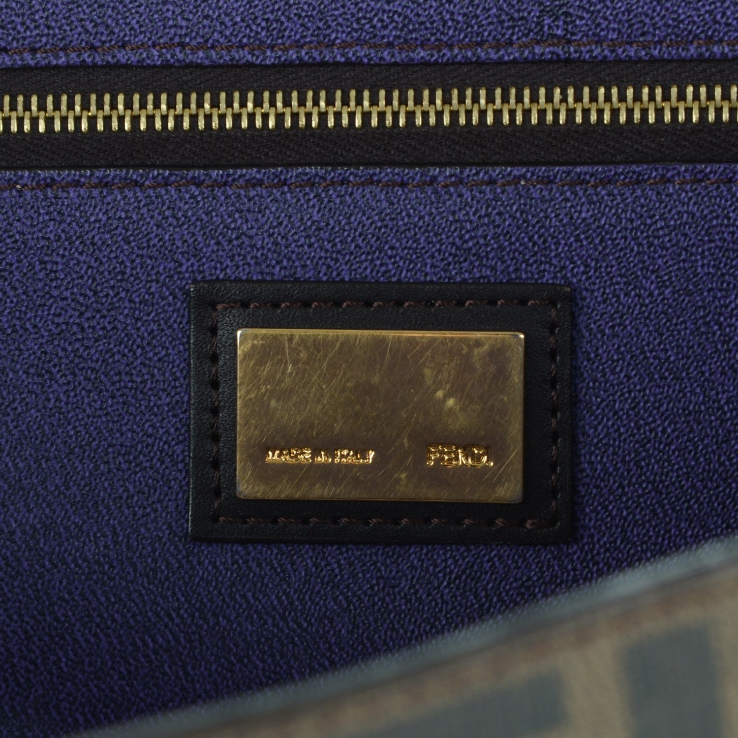 Fendi Zucca Spalmati Large Roll Tote Tobacco Viola 6 of 7