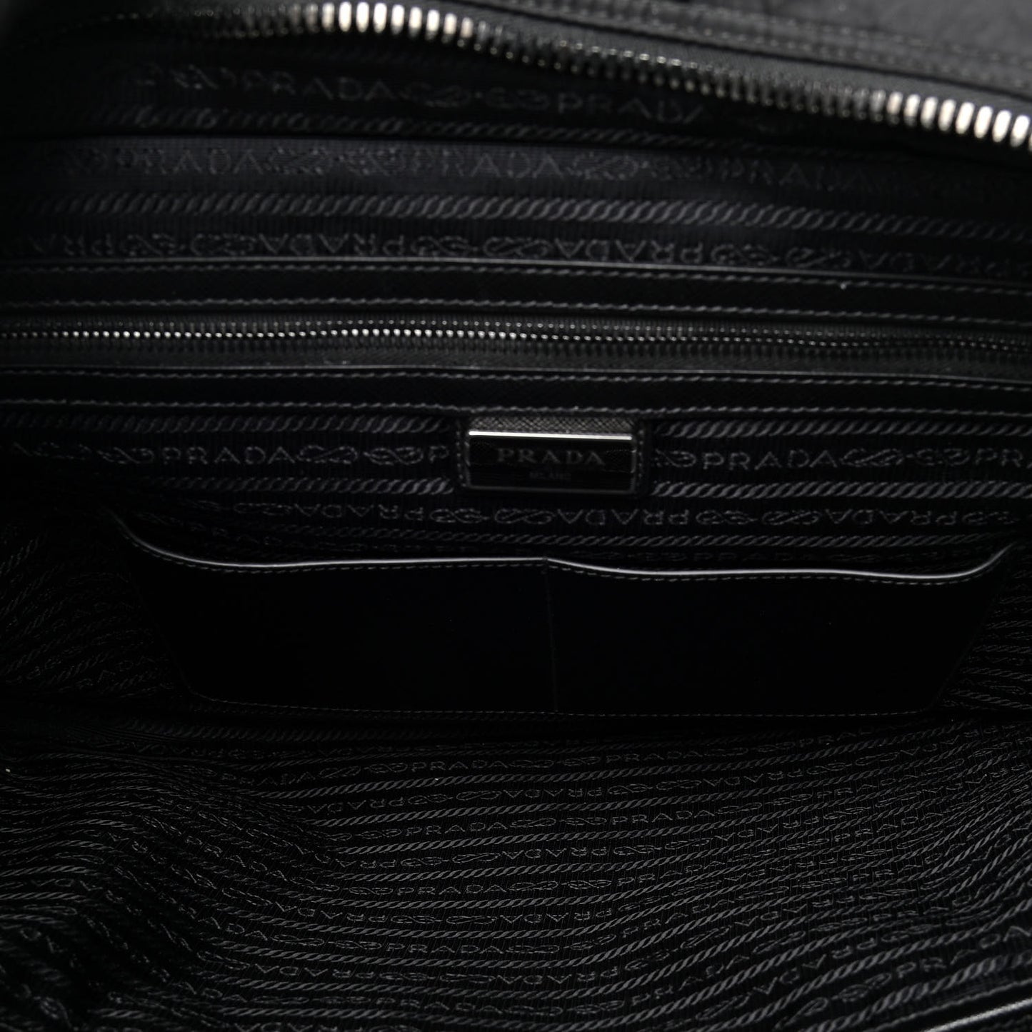 Tessuto Nylon Saffiano Briefcase Black