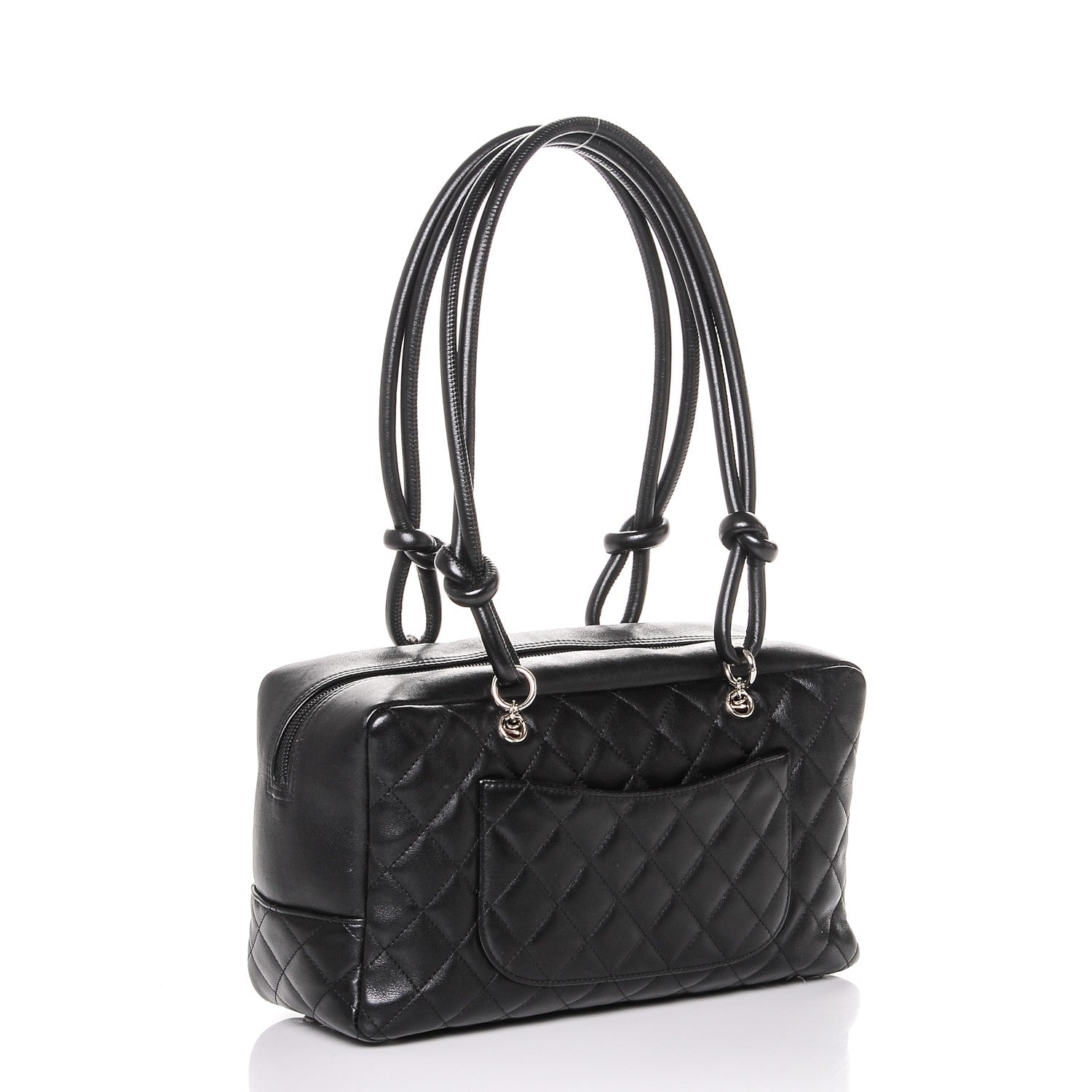 Chanel Calfskin Quilted Large Cambon Bowler Black White 3 of 7