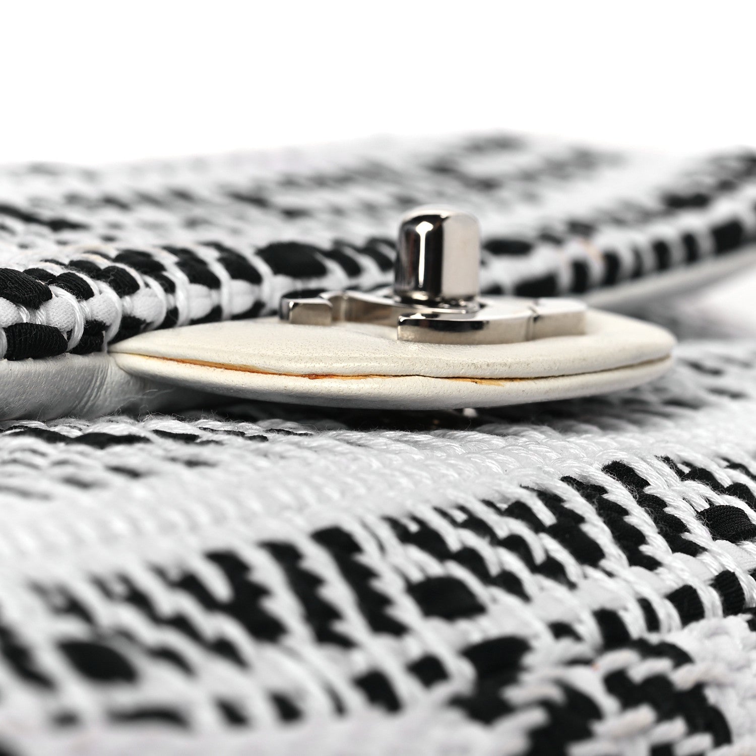 Chanel Woven Tweed Small Flap Black White 10 of 11