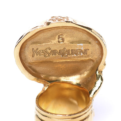 Saint Laurent Glass Cabochon Arty Ovale Ring 5 Gold Lapis 4 of 5