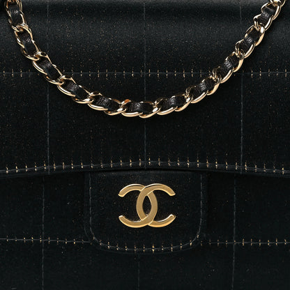 Chanel Satin Chocolate Bar Quilted Camellia Rectangular Mini Flap Black 8 of 10