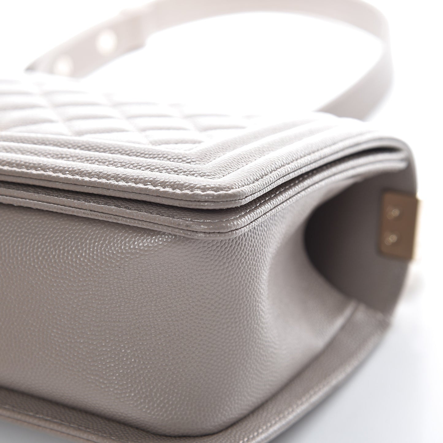 Caviar Quilted Medium Boy Flap Dark Beige