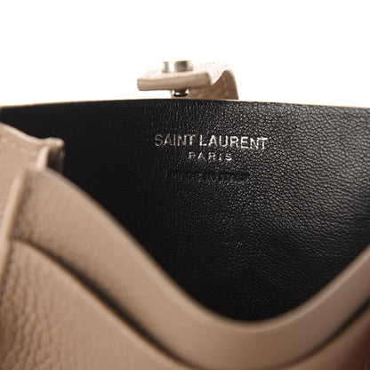 Saint Laurent Grained Calfskin Sac De Jour Card Case Light Taupe 6 of 6