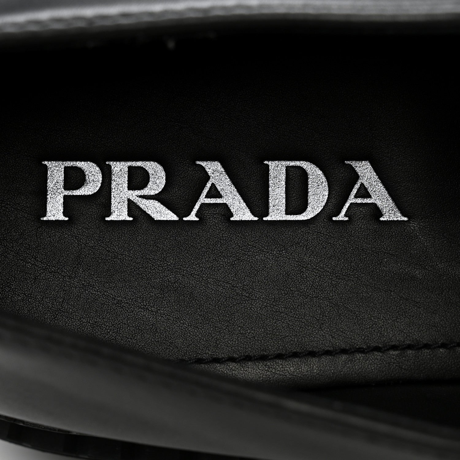 Prada Spazzolato Metal Triangle Logo Mens 35mm Loafers 8 Black 7 of 13