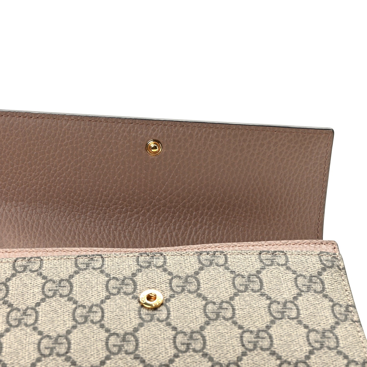 Gucci Dollar Calfskin GG Supreme Monogram GG Marmont Continental Wallet Old Rose Beige Ebony 8 of 9