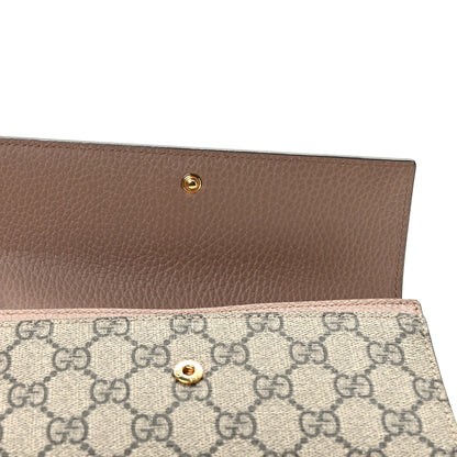 Gucci Dollar Calfskin GG Supreme Monogram GG Marmont Continental Wallet Old Rose Beige Ebony 8 of 9