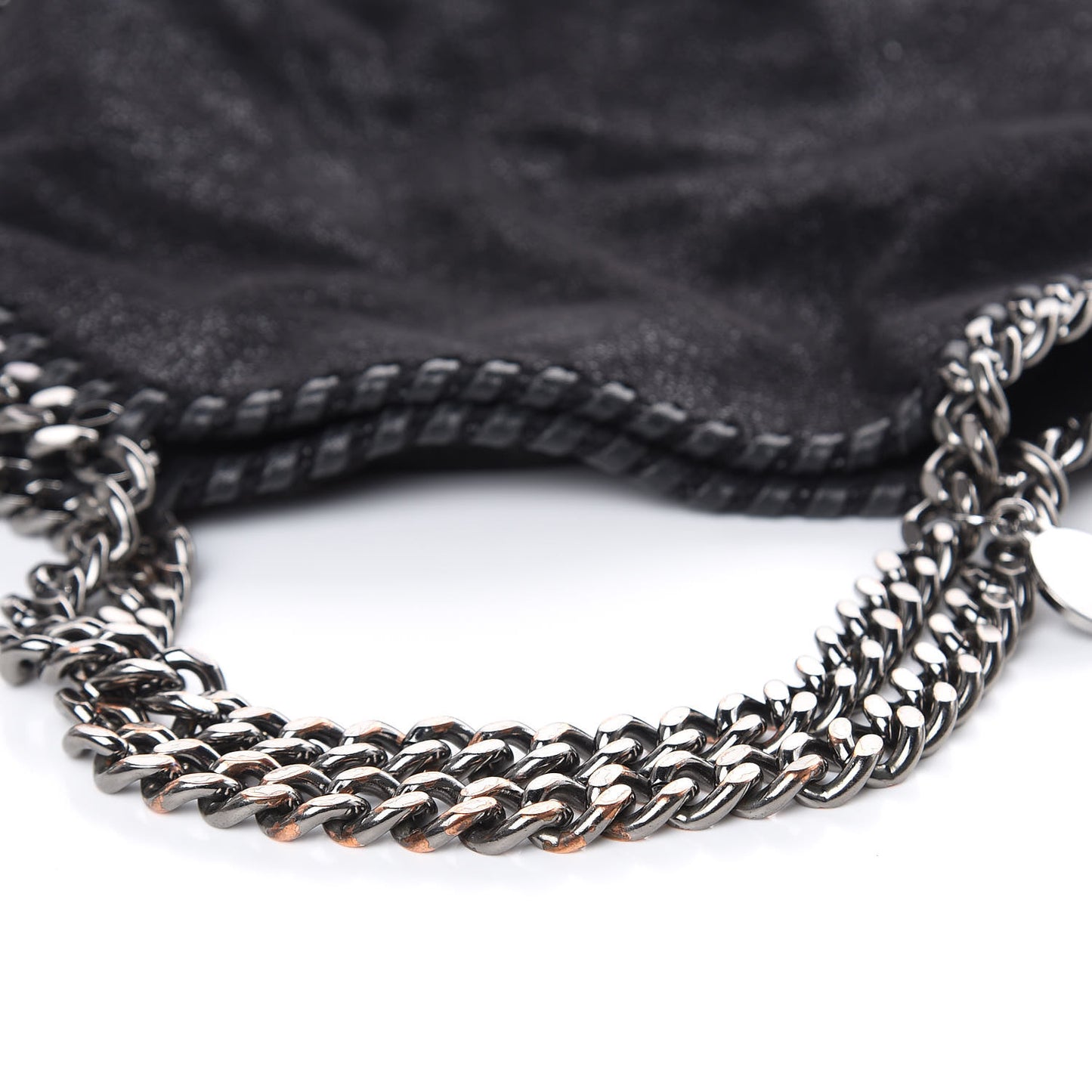 Shaggy Deer Mini Falabella Fold Over Tote Black