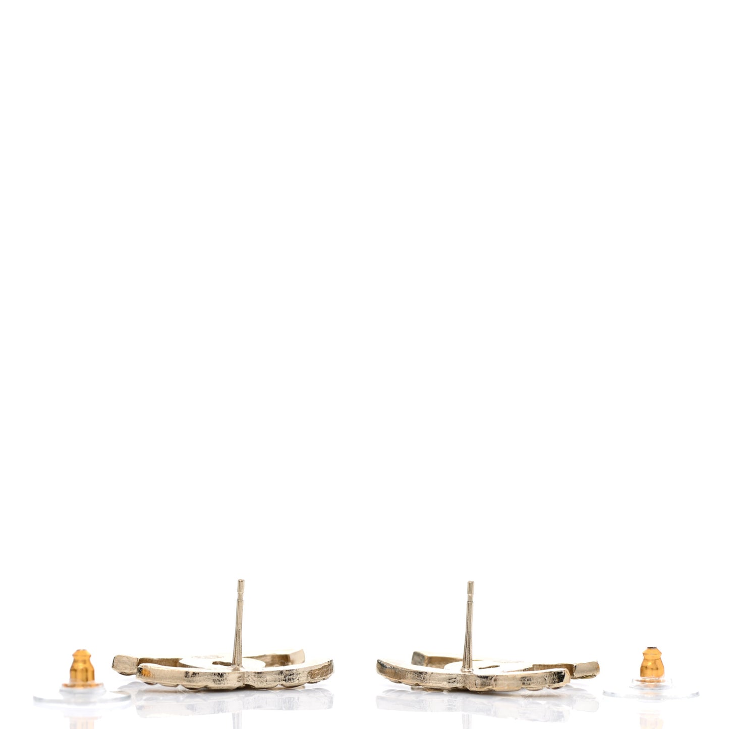 Metal Gripoix Along The Nile Earrings Gold Orange