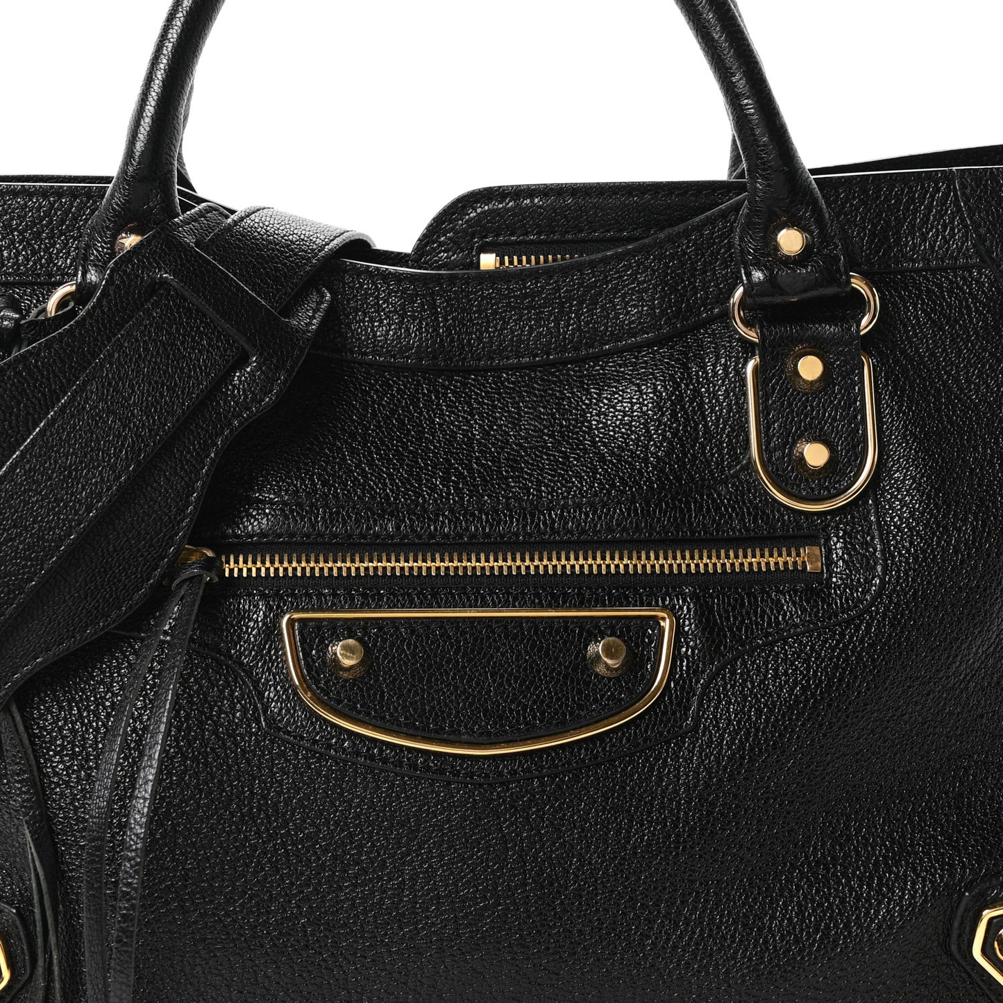 Chevre Gold Metallic Edge Hardware City Black
