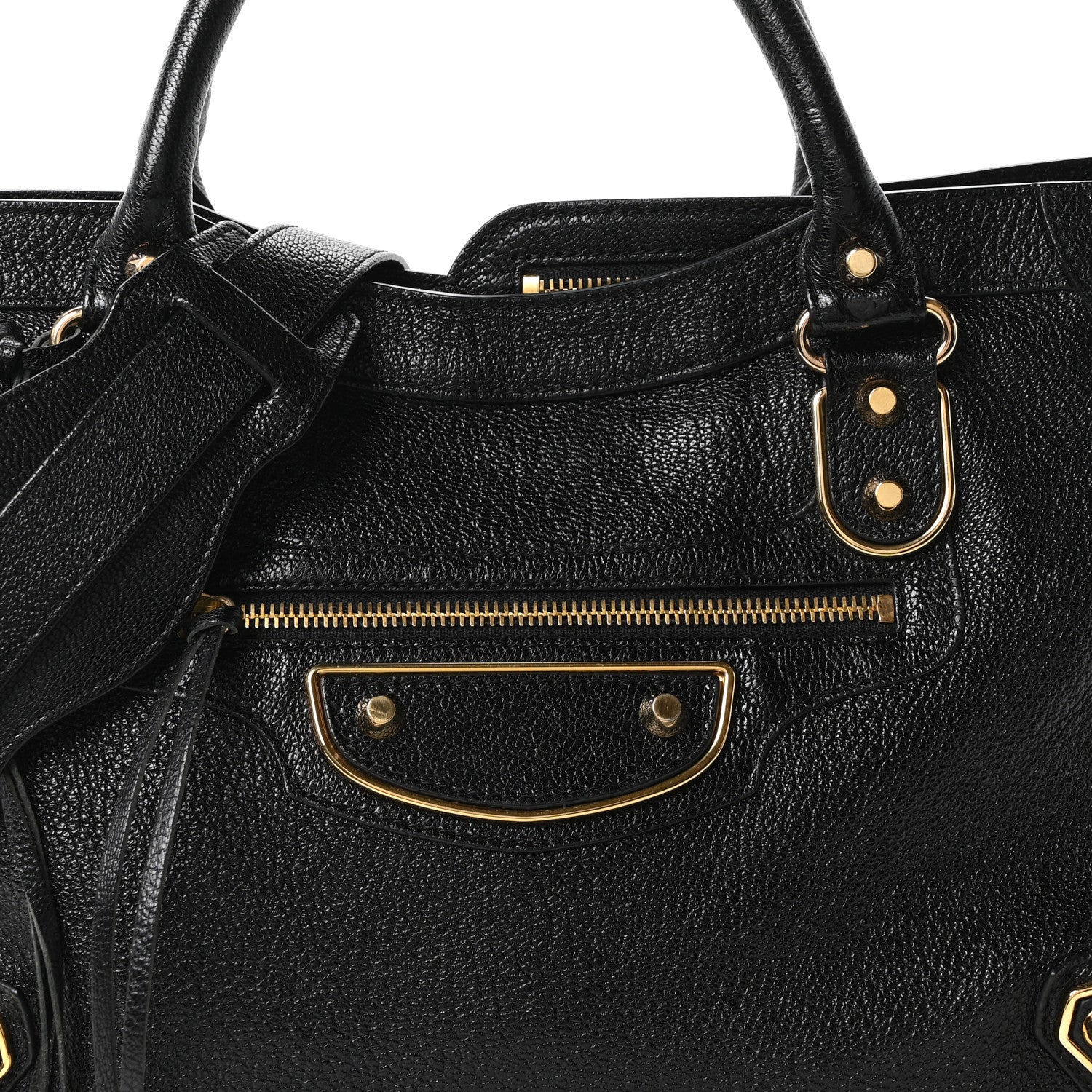 Balenciaga Chevre Gold Metallic Edge Hardware City Black 9 of 11