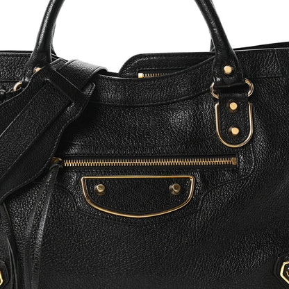 Balenciaga Chevre Gold Metallic Edge Hardware City Black 9 of 11