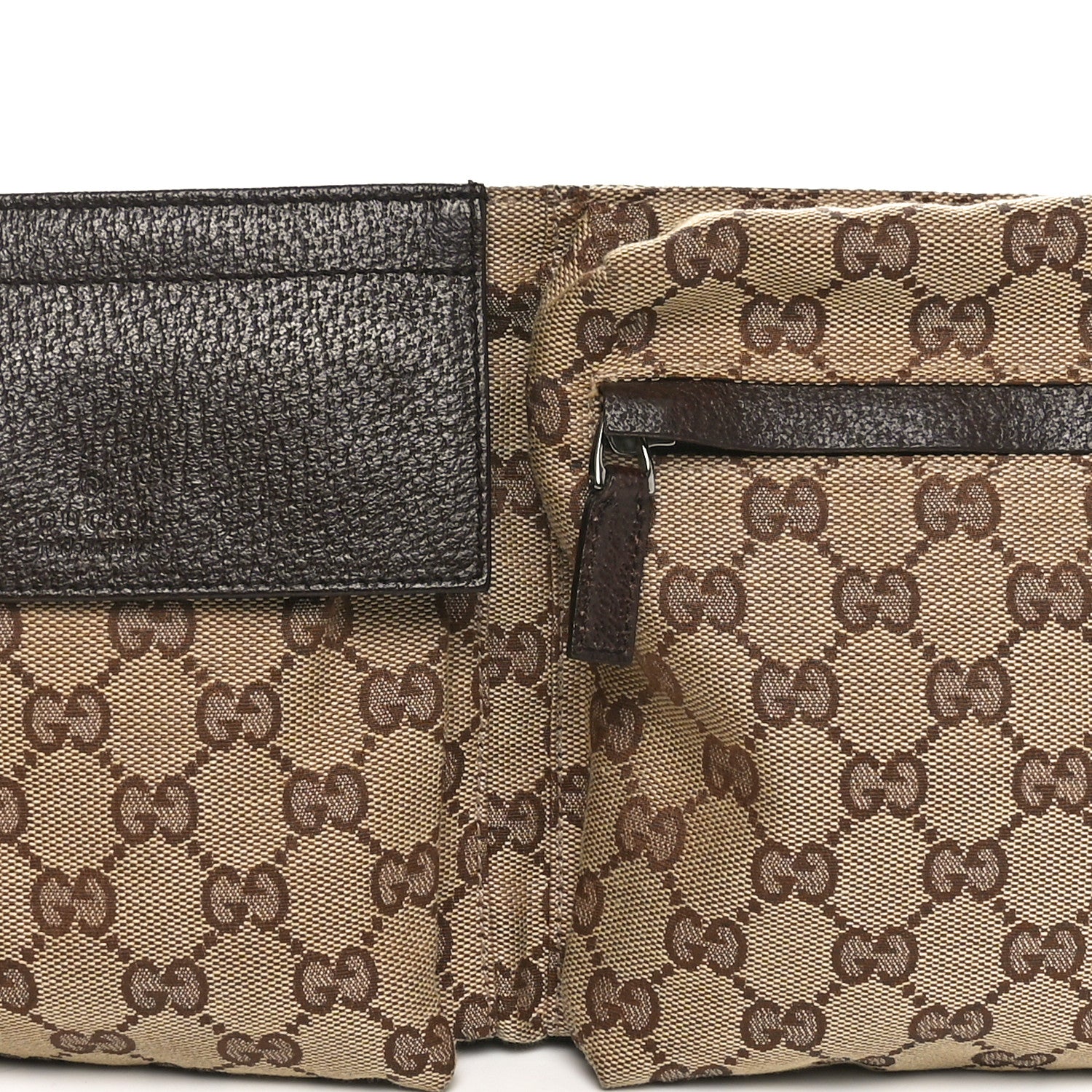 Gucci GG Monogram Double Pocket Belt Bag Dark Brown 7 of 9