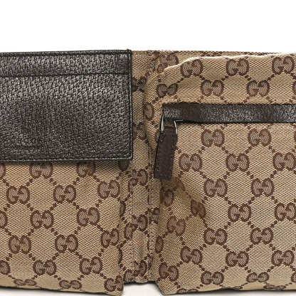 Gucci GG Monogram Double Pocket Belt Bag Dark Brown 7 of 9