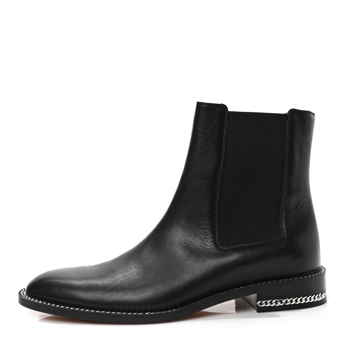 Calfskin Chain Boots 40 Black