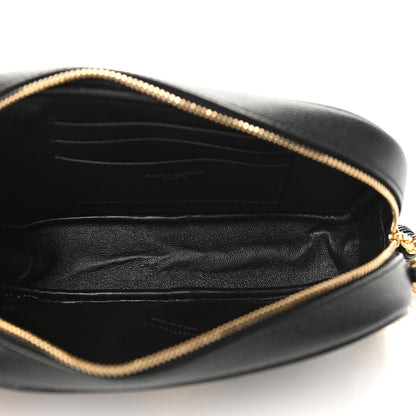 Saint Laurent Grain De Poudre Matelasse Monogram Mini Lou Camera Bag Black 5 of 9
