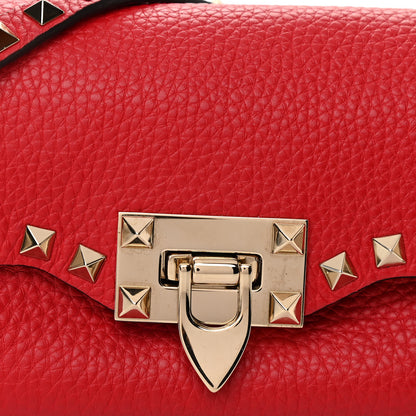 Valentino Garavani Pebbled Calfskin Mini Rockstud Crossbody Bag Rouge Pur 7 of 9