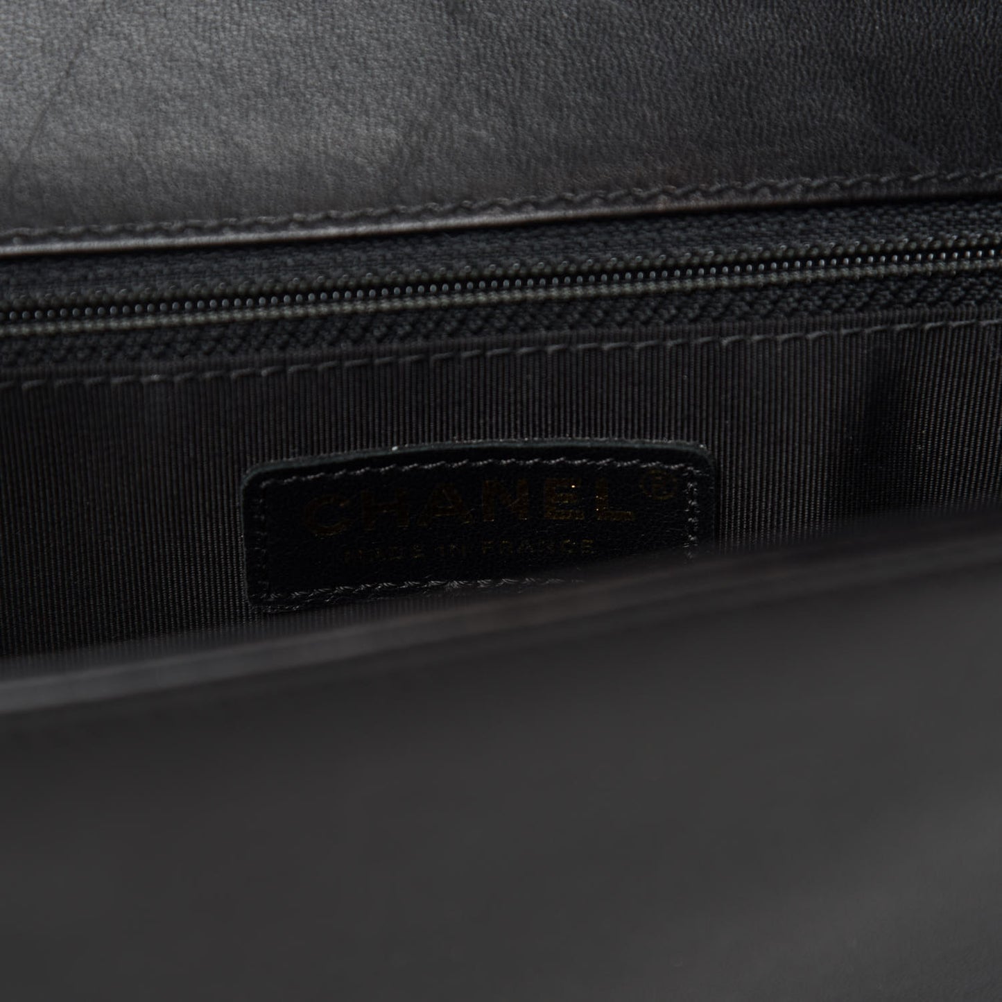 Calfskin Quilted Large Boy Flap Black