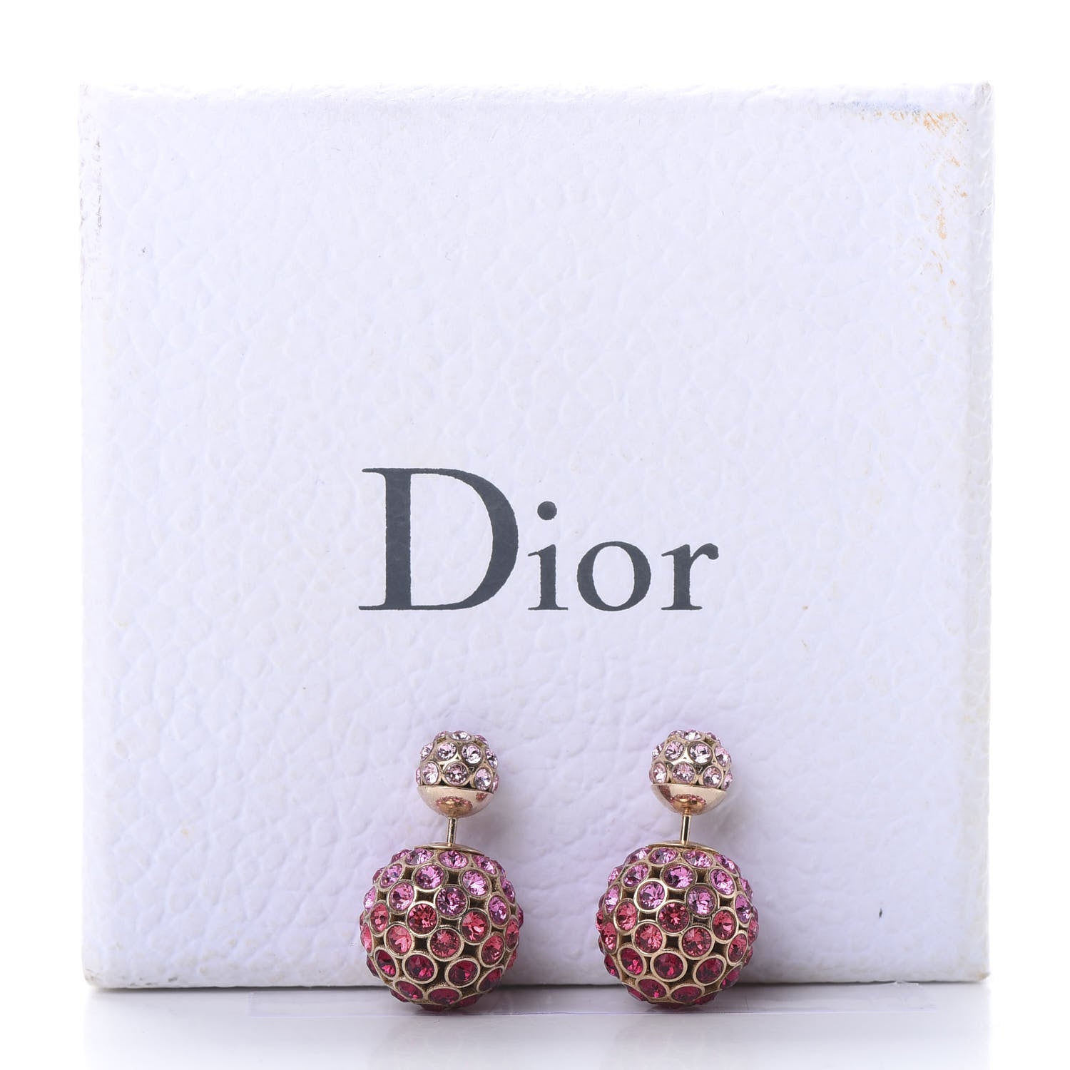 Christian Dior Crystal Mise En Dior Tribal Earrings Pink Gold 5 of 5