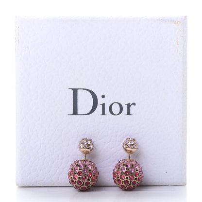 Christian Dior Crystal Mise En Dior Tribal Earrings Pink Gold 5 of 5
