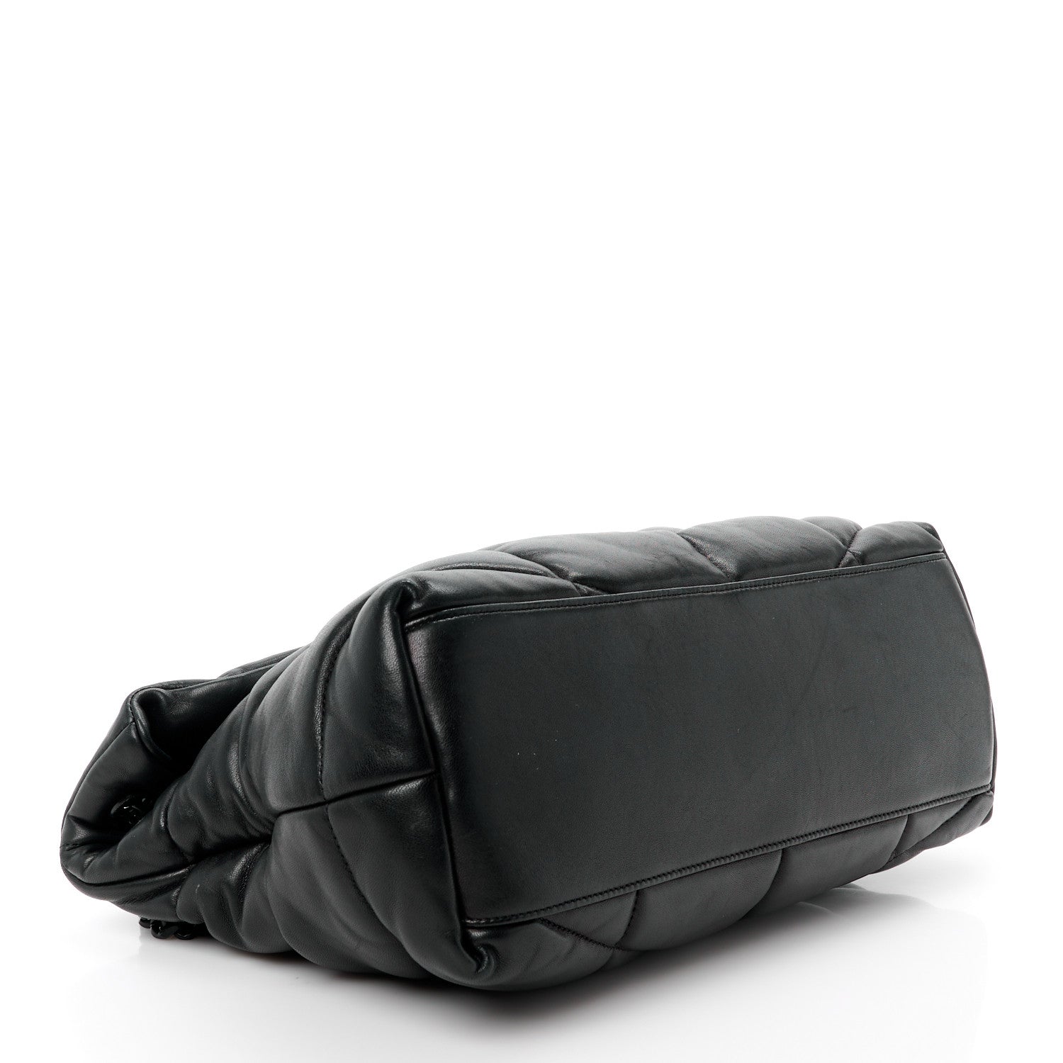 Saint Laurent Lambskin Quilted Monogram Monochrome Medium Loulou Puffer Chain Satchel Black 4 of 11