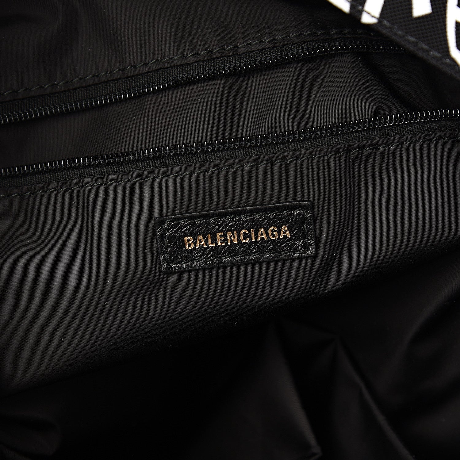 Balenciaga Nylon Wave Logo Printed Wheel Backpack Black White 5 of 10