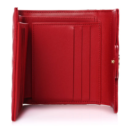 Chanel Caviar Quilted Compact Flap Wallet Red 5 of 10