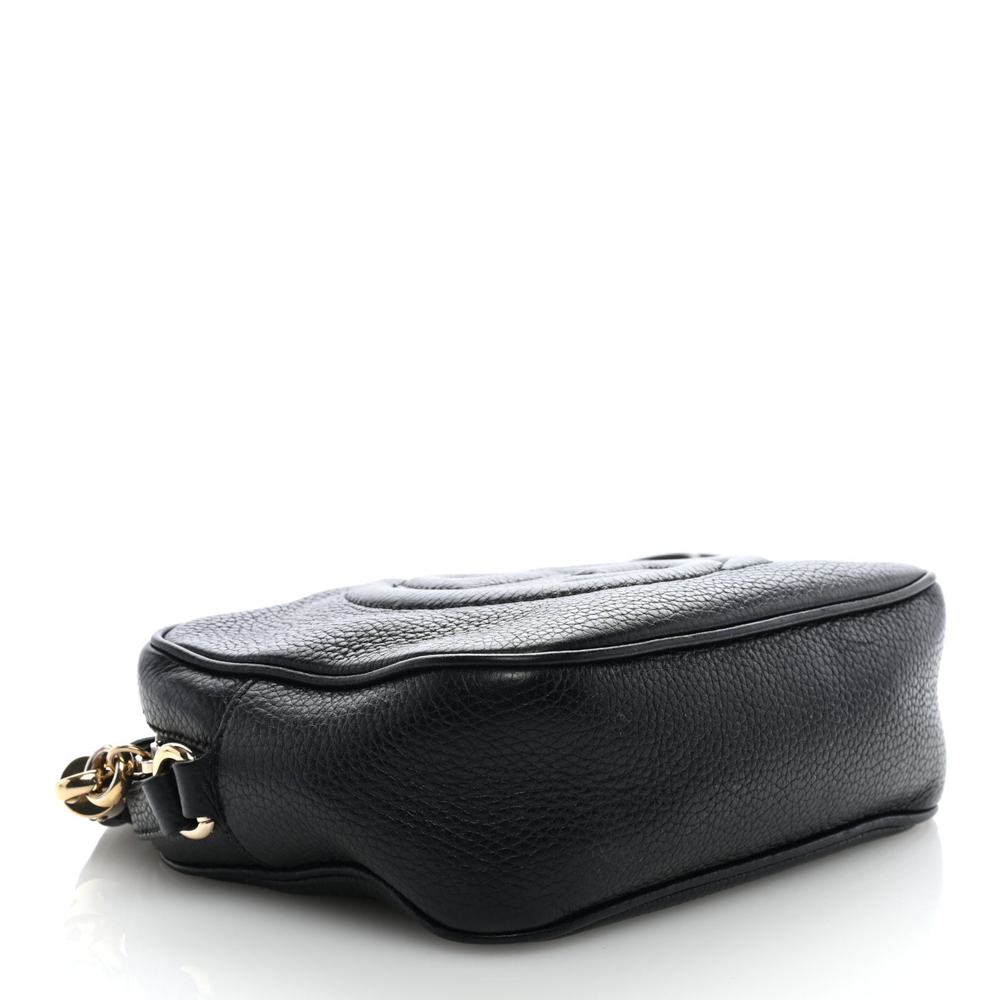 Pebbled Calfskin Small Soho Disco Bag Black