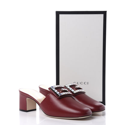 Gucci Malaga Kid Crystal Square G Madelyn Mules 40 Romantic Cerise 12 of 12