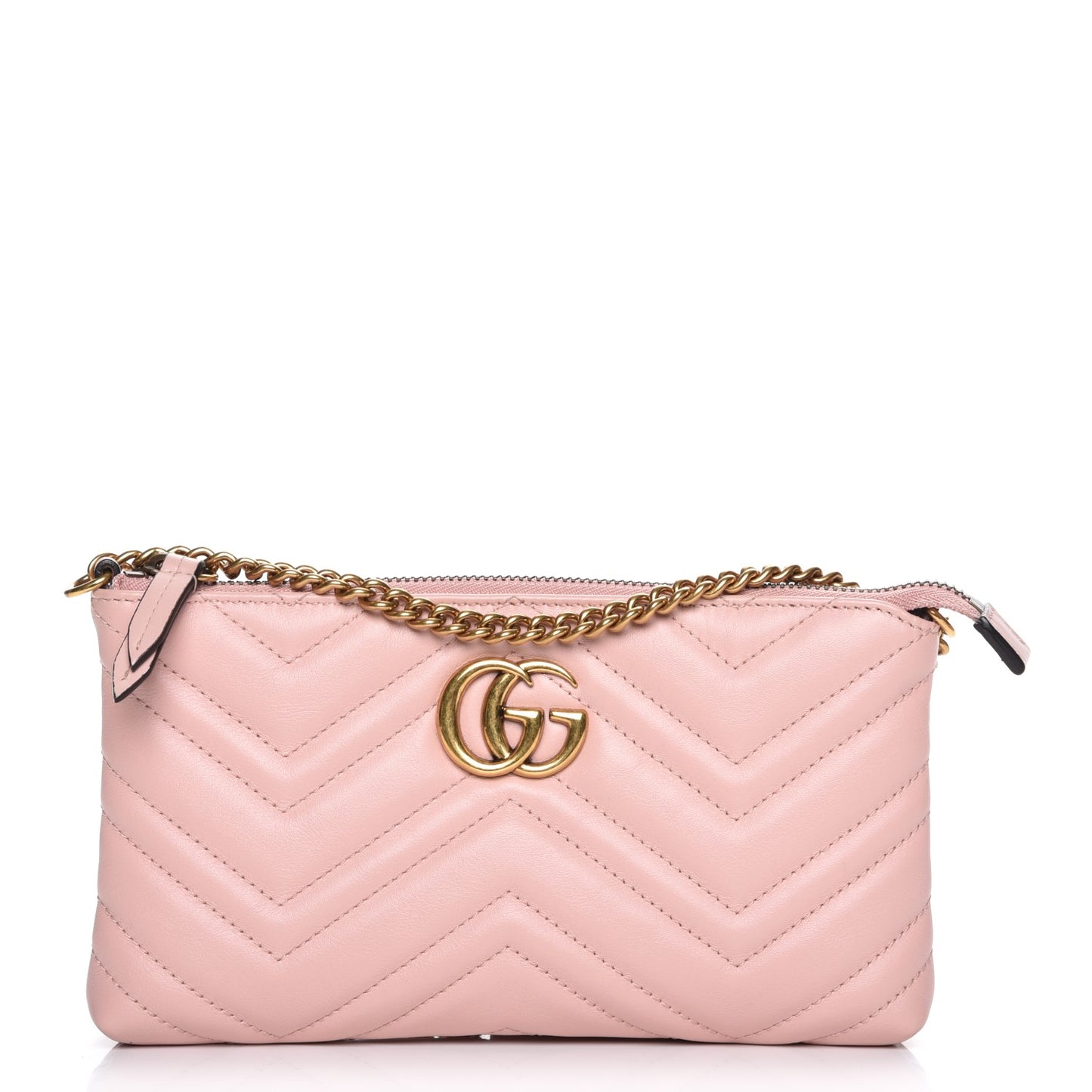 Calfskin Matelasse Mini GG Marmont Chain Bag Perfect Pink