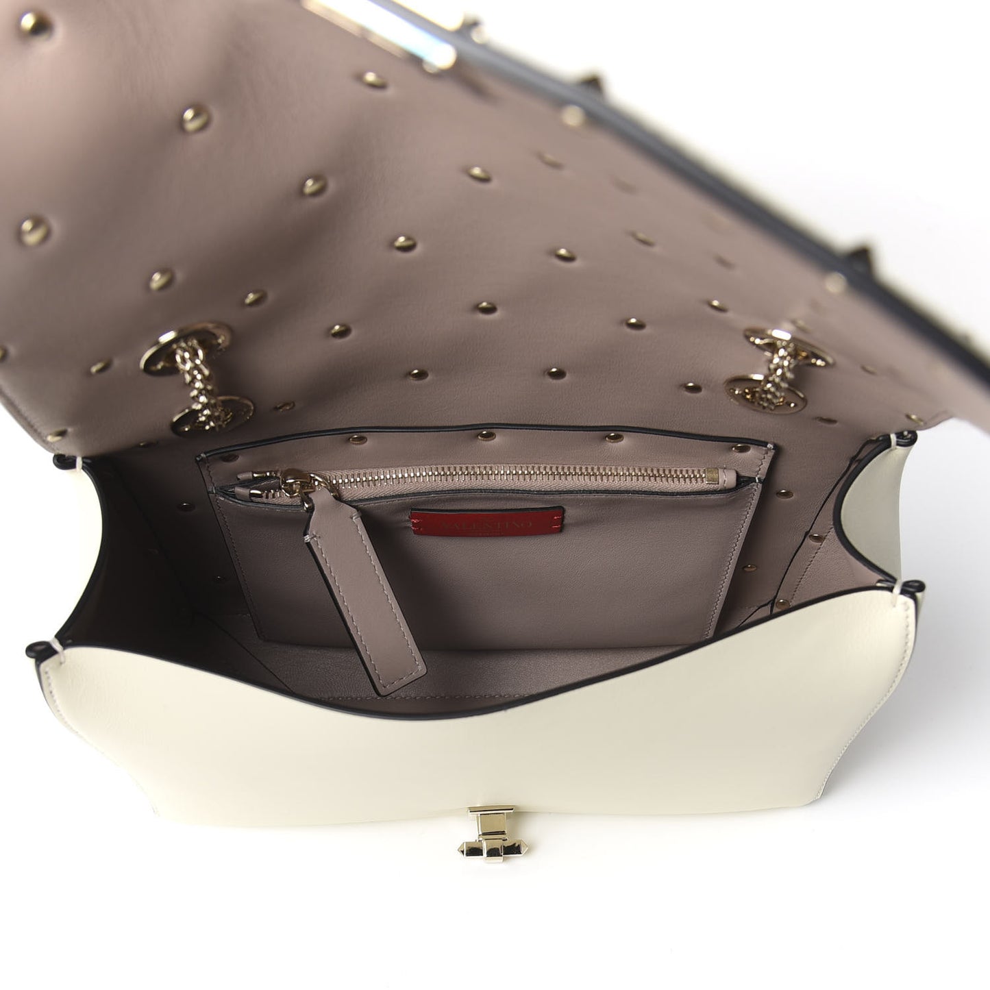 Smooth Calfskin Quilted Beehive Shoulder Bag Light Ivory