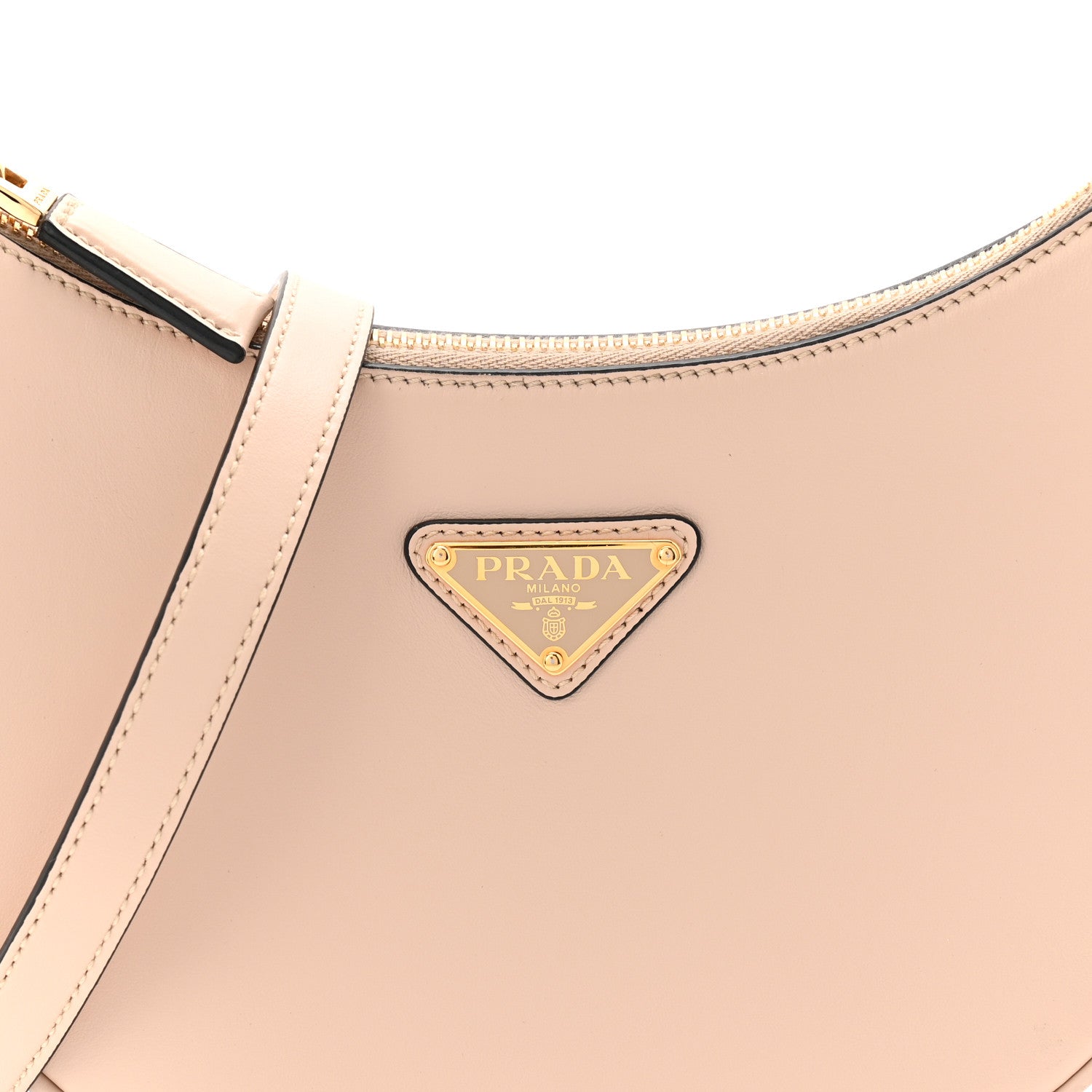 Prada Soft Calfskin Arque Shoulder Bag Travertino 8 of 11