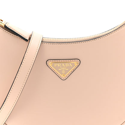 Prada Soft Calfskin Arque Shoulder Bag Travertino 8 of 11
