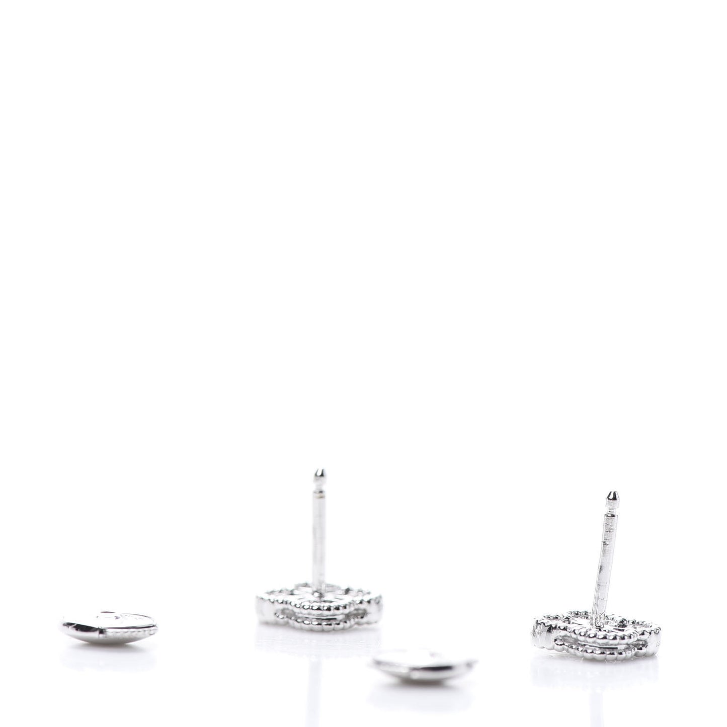 18K White Gold Diamond Sweet Alhambra Earrings