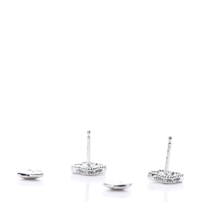 Van Cleef & Arpels 18K White Gold Diamond Sweet Alhambra Earrings 3 of 7