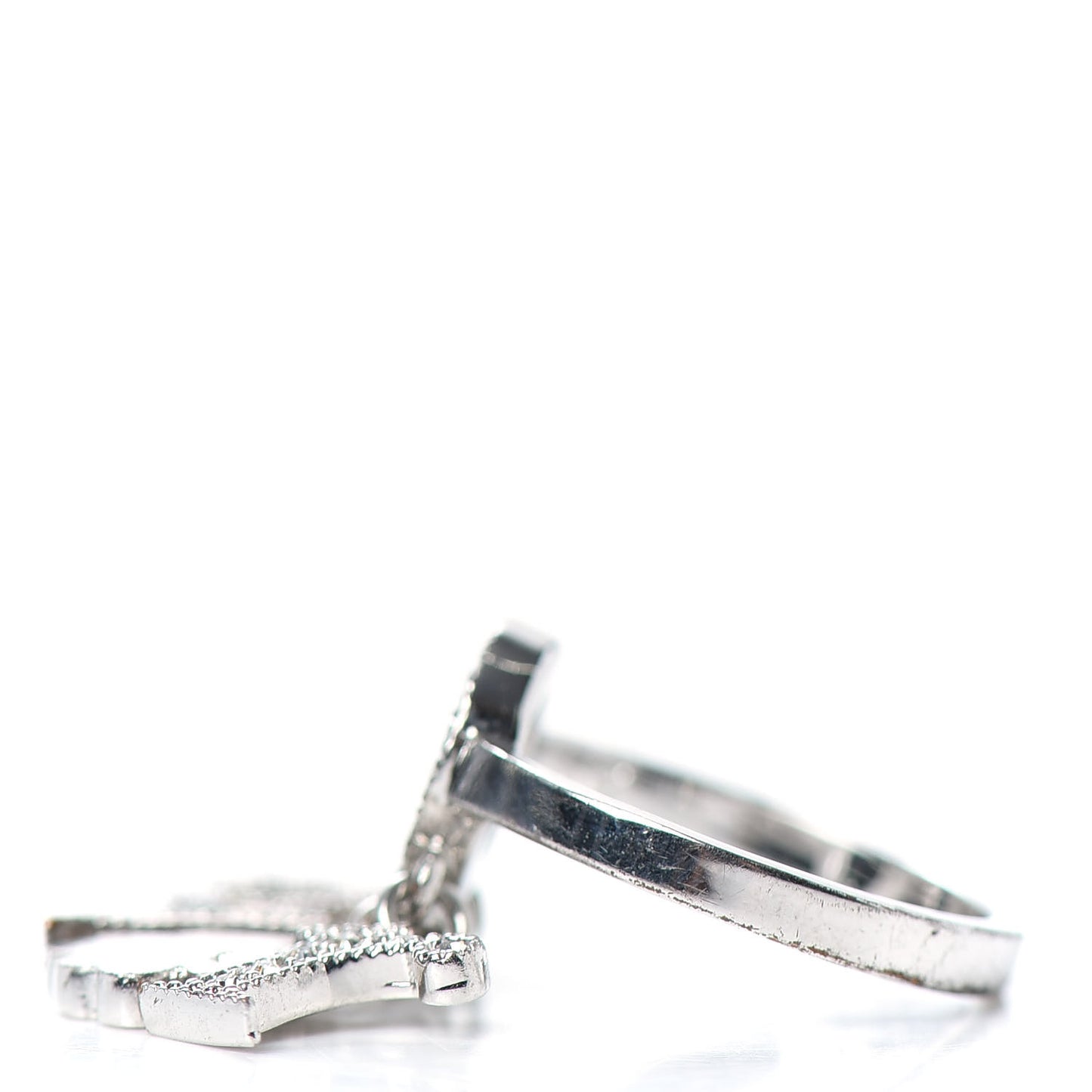 Crystal Clover Charms Ring 3.75 Silver