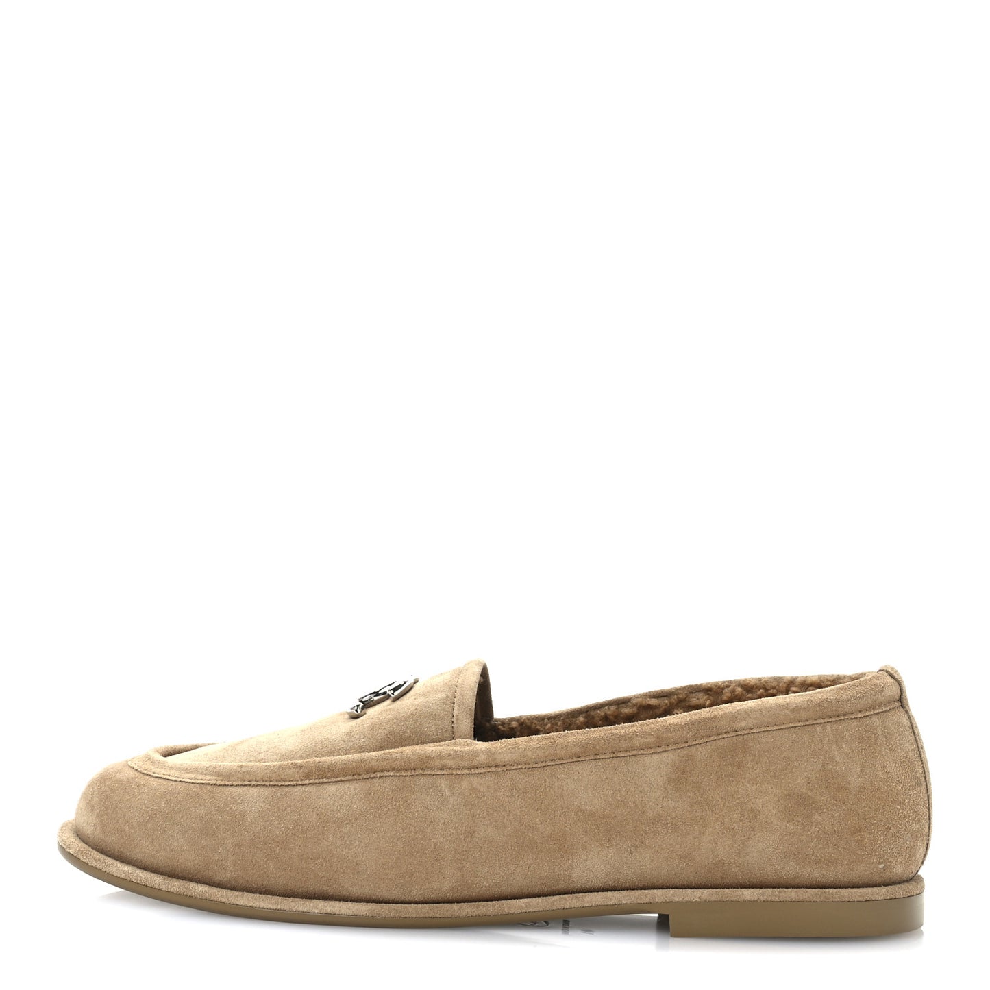 Suede Calfskin CC Loafers 41 Dark Beige