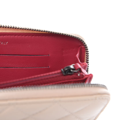 Chanel Aged Calfskin Quilted Small Gabrielle Zip Around Wallet Beige Black 10 of 10