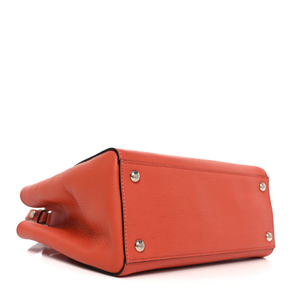 Fendi Vitello Elite Flamingo Petite 2Jours Tote Rosso Pimento 4 of 9