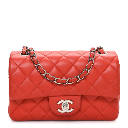Chanel Lambskin Quilted Mini Rectangular Flap Red 1 of 10