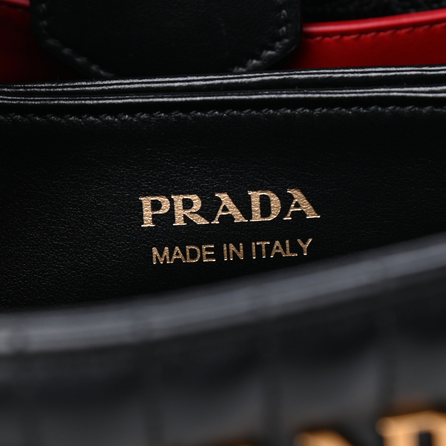 Prada Soft Calfskin Impunture Diagramme Medium Panier Black 6 of 8