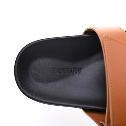 Hermes Calfskin Womens Chypre Sandals 36 Gold 7 of 9