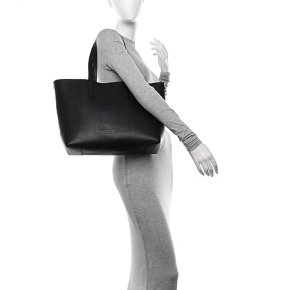Burberry Calfskin TB Motif Embossed Medium Tote Black 2 of 11